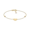 Thumbnail Image 0 of Children's Solid Heart & Beads Bracelet 14K Yellow Gold 6"