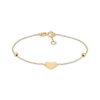 Thumbnail Image 1 of Children's Solid Heart & Beads Bracelet 14K Yellow Gold 6&quot;