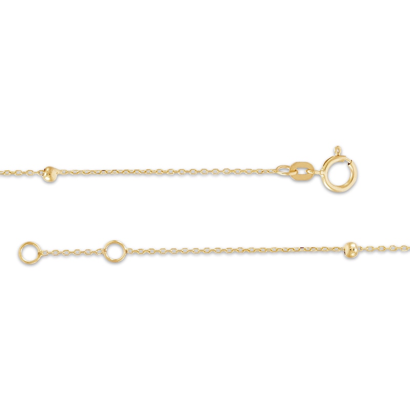 Main Image 3 of Children's Solid Heart & Beads Bracelet 14K Yellow Gold 6&quot;