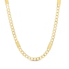 Thumbnail Image 1 of Curb Chain Greek Key Station Necklace Semi-Solid 10K Yellow Gold 18&quot;