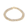 Thumbnail Image 1 of Diamond-Cut Curb Chain Bracelet Hollow 10K Yellow Gold 8.5&quot;