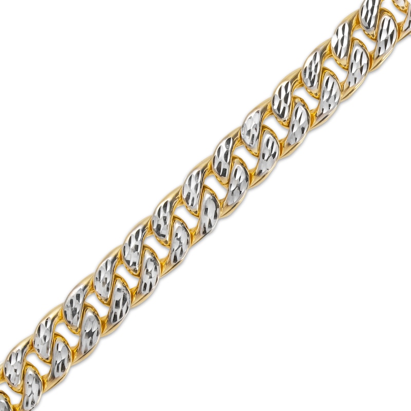 Hollow Diamond-Cut Curb Chain Bracelet 10K Yellow Gold 8.5"