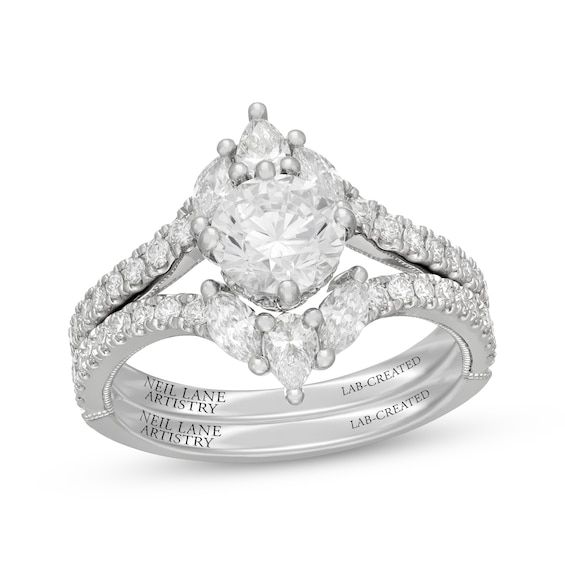 Neil Lane Artistry Round, Pear & Marquise-Cut Lab-Grown Diamond Bridal Set 1-7/8 ct tw 14K White Gold