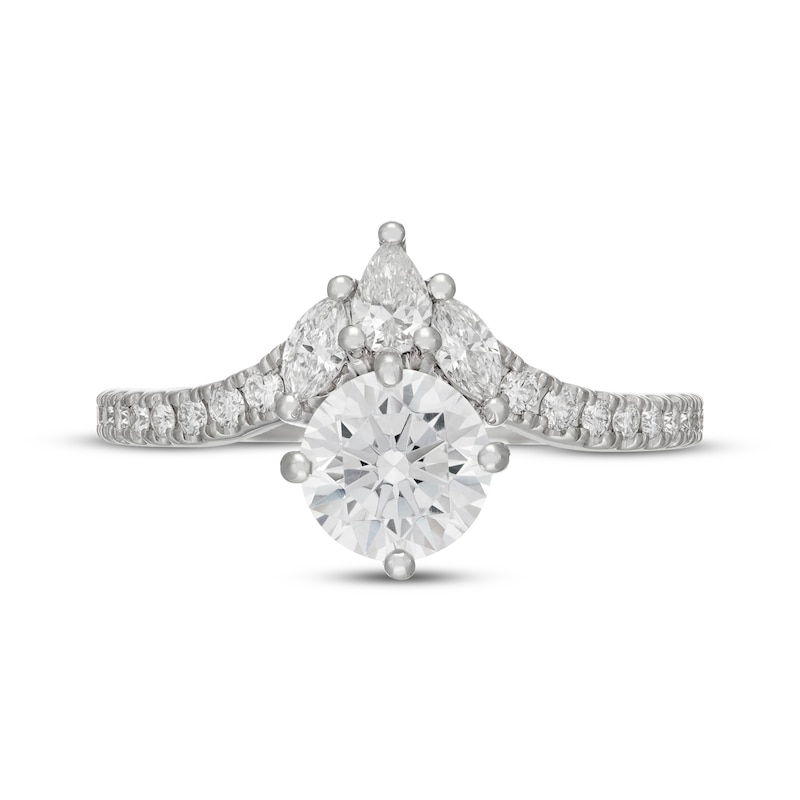 Main Image 3 of Neil Lane Artistry Round, Pear & Marquise-Cut Lab-Grown Diamond Engagement Ring 1-1/2 ct tw 14K White Gold