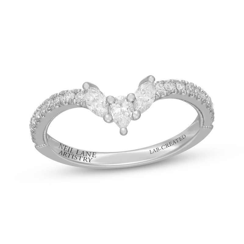 Main Image 7 of Neil Lane Artistry Pear-Shaped & Marquise-Cut Lab-Grown Diamond Wedding Band 1/2 ct tw 14K White Gold