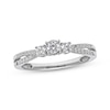 Thumbnail Image 1 of Memories Moments Magic Round-Cut Diamond Three-Stone Engagement Ring 1/3 ct tw 10K White Gold