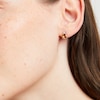 Thumbnail Image 3 of Cushion-Cut Citrine & White Lab-Created Sapphire Stud Earrings Sterling Silver