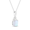 Thumbnail Image 2 of Cushion-Cut Lab-Created Opal & White Lab-Created Sapphire Necklace Sterling Silver 18&quot;