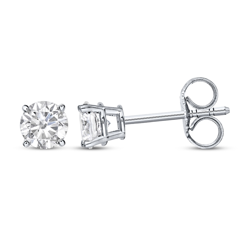 Main Image 1 of KAY Lab-Grown Diamonds Round-Cut Solitaire Stud Earrings 3/4 ct tw 10K White Gold (I/SI2)