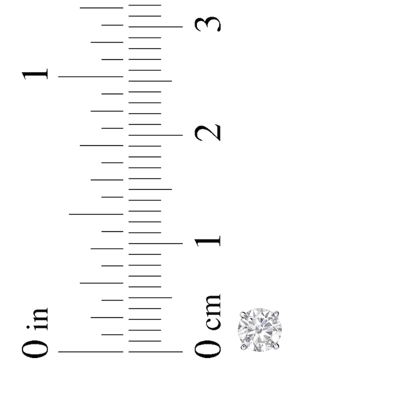 Main Image 4 of KAY Lab-Grown Diamonds Round-Cut Solitaire Stud Earrings 3/4 ct tw 10K White Gold (I/SI2)