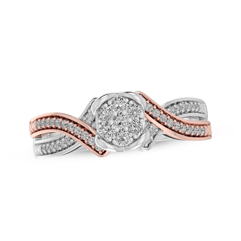 Diamond Ring 1/5 ct tw 10K Rose Gold & Sterling Silver