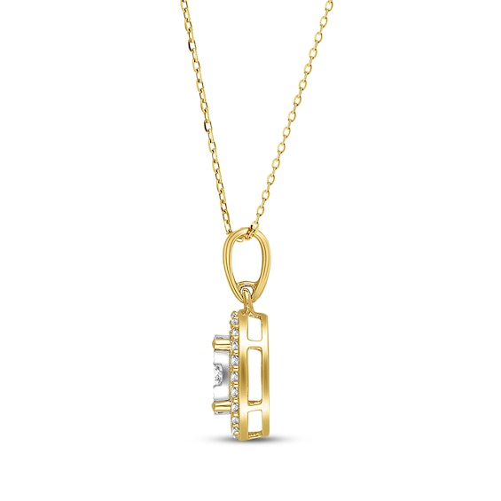 Thumbnail Image 2 of Diamond Necklace 1/2 ct tw Round-cut 10K Two-Tone Gold