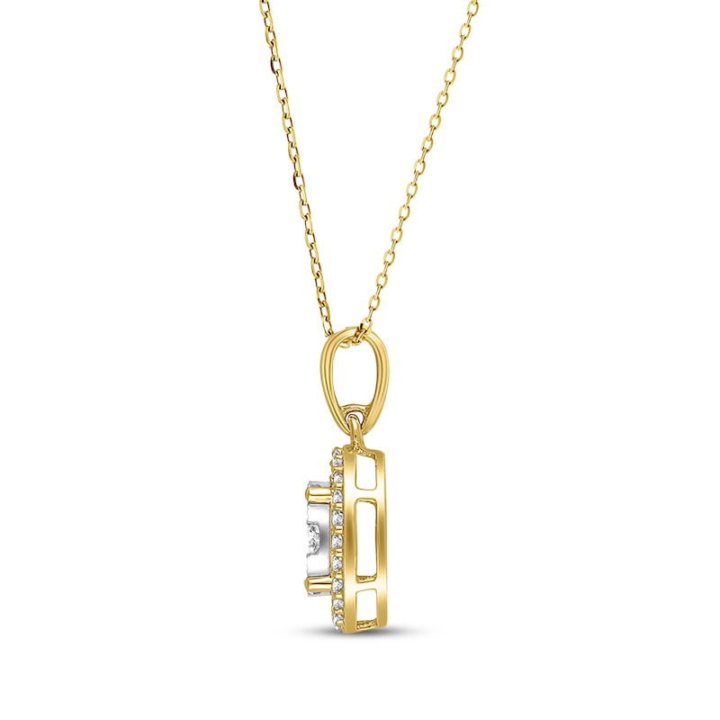 Main Image 2 of Diamond Necklace 1/2 ct tw Round-cut 10K Two-Tone Gold