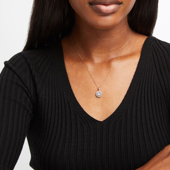 Thumbnail Image 3 of Diamond Necklace 1/2 ct tw Round-cut 10K Two-Tone Gold