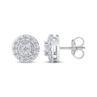 Lab-Created Diamonds by KAY Halo Stud Earrings 1/4 ct tw Sterling ...