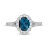 Thumbnail Image 3 of Neil Lane Oval-Cut London Blue Topaz & Diamond Halo Engagement Ring 1/2 ct tw 14K White Gold