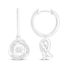 Thumbnail Image 1 of Unstoppable Love Diamond Knot Hoop Dangle Earrings 1/4 ct tw 10K White Gold
