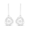 Thumbnail Image 1 of Unstoppable Love Diamond Knot Hoop Dangle Earrings 1/4 ct tw 10K White Gold