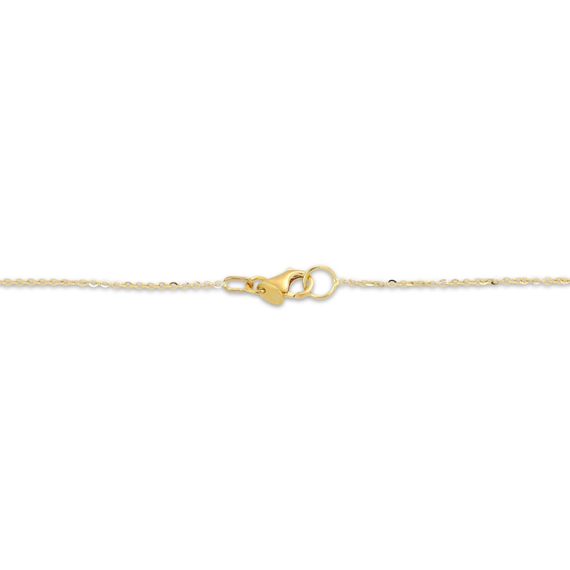 Hollow Teardrop Necklace 14K Yellow Gold 18"