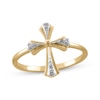 Thumbnail Image 1 of Diamond Flared Cross Ring 1/20 ct tw 14K Yellow Gold Size 7