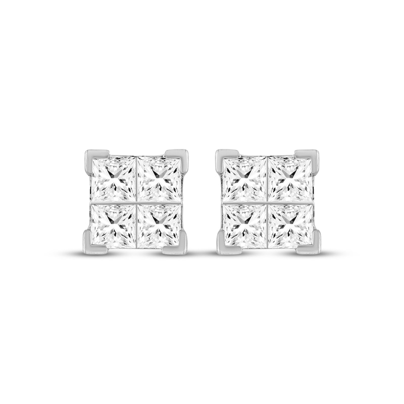 Men's Lab-Created Diamonds by KAY Quad Square-Cut Stud Earrings 2 ct tw 10K White Gold