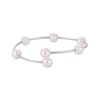 Thumbnail Image 1 of Cultured Pearl Station Flex Bangle Bracelet Sterling Silver
