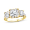 Thumbnail Image 0 of Memories Moments Magic Princess-Cut Lab-Created Diamond Three-Stone Engagement Ring 3 ct tw 14K Yellow Gold