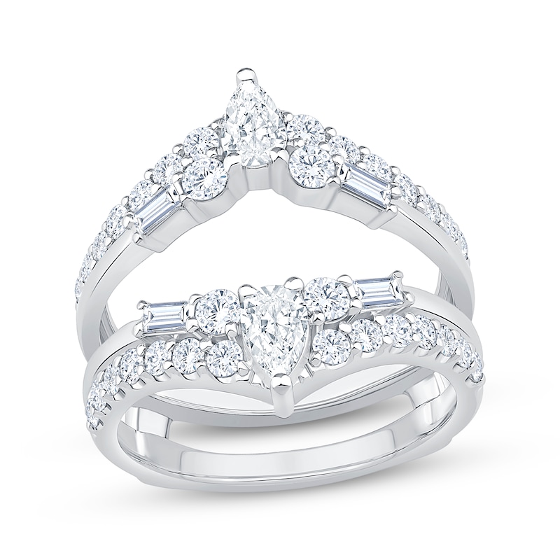 Lab-Created Diamonds by KAY Multi-Shape Enhancer Ring 1-1/2 ct tw 14K White Gold