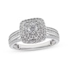 Thumbnail Image 1 of Round-Cut Diamond Double Halo Engagement Ring 1 ct tw 10K White Gold