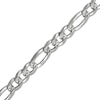 Thumbnail Image 2 of Diamond-Cut Figaro Chain Anklet 3mm Solid Sterling Silver 10&quot;