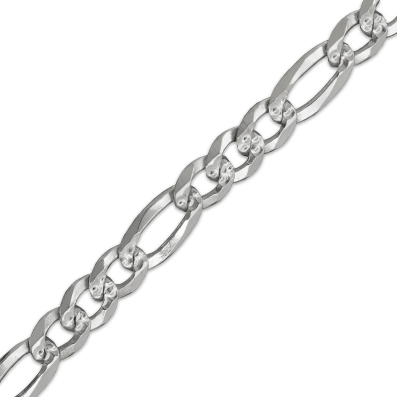 Main Image 2 of Diamond-Cut Figaro Chain Anklet 3mm Solid Sterling Silver 10&quot;
