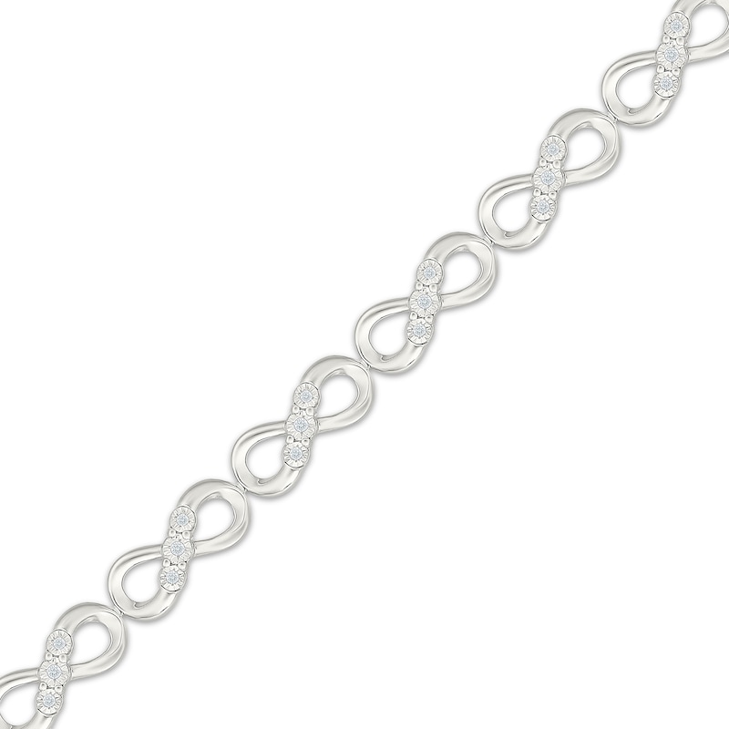 Main Image 2 of Diamond Infinity Link Bracelet 1/5 ct tw Sterling Silver 7"