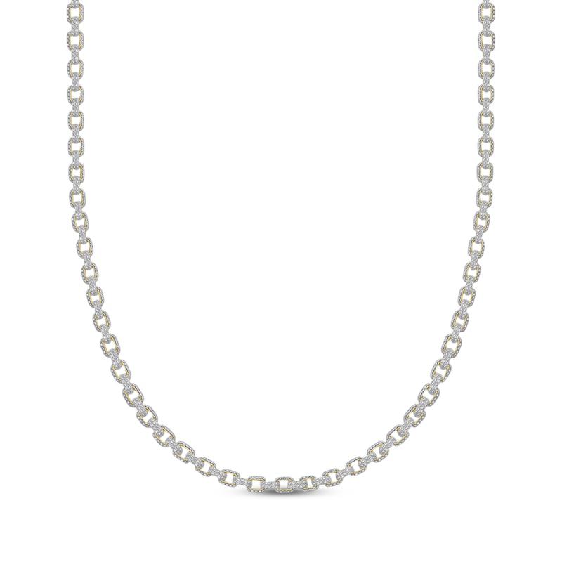 Main Image 1 of Men's Diamond Rolo Chain Necklace 4 ct tw 10K Yellow Gold 22&quot;