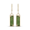 Thumbnail Image 2 of Baguette Nephrite Jade Drop Earrings 14K Yellow Gold