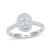 Thumbnail Image 1 of Now + Forever Multi-Diamond Oval Halo Engagement Ring 1/2 ct tw 10K White Gold