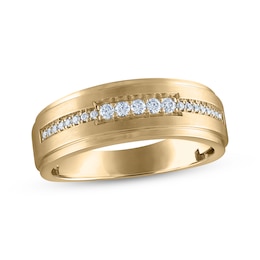 Now + Forever Men's Diamond Wedding Band 1/5 ct tw 10K Yellow Gold