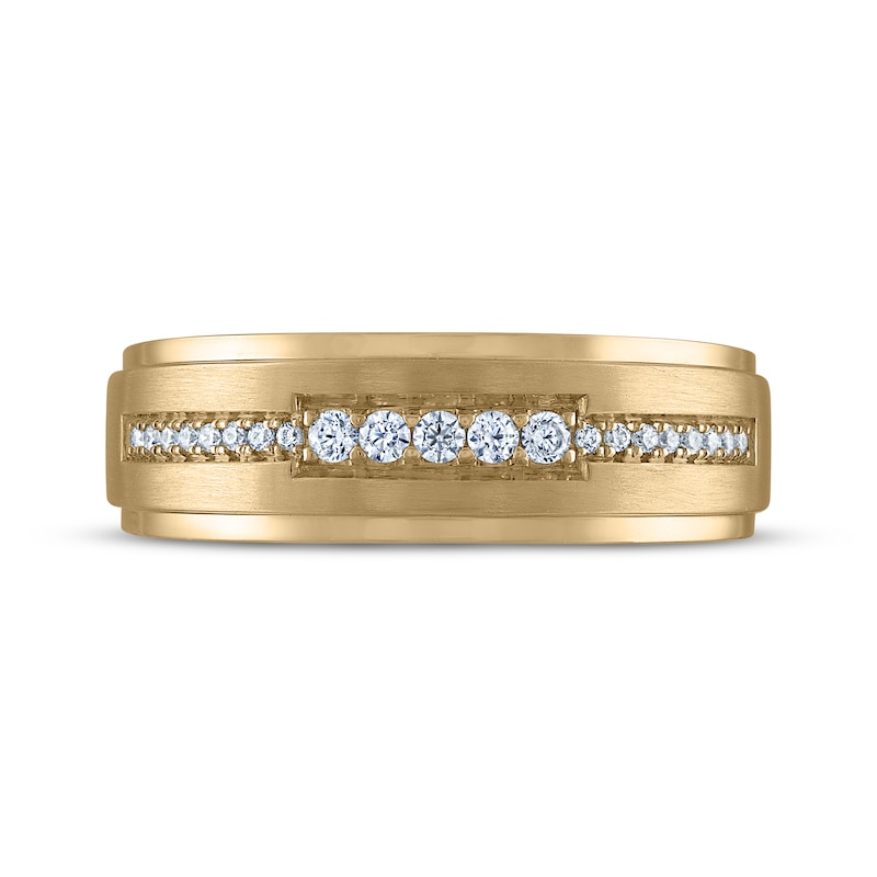 Main Image 3 of Now + Forever Men's Diamond Wedding Band 1/5 ct tw 10K Yellow Gold