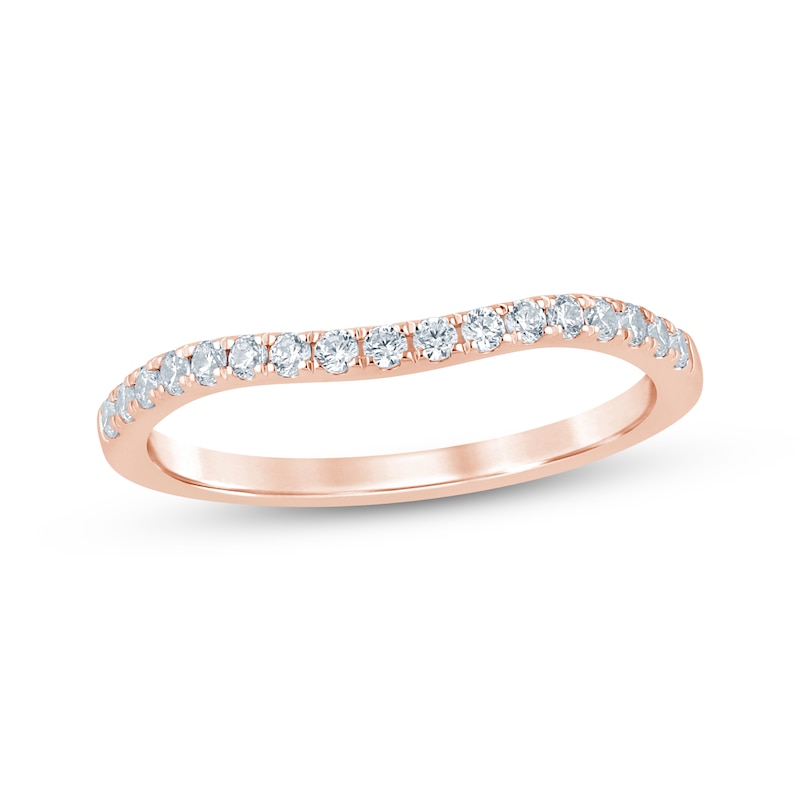 Main Image 1 of Now + Forever Diamond Contour Wedding Band 1/4 ct tw 14K Rose Gold