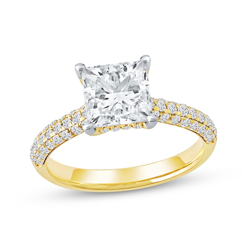 Main Image 1 of Now + Forever Lab-Grown Diamonds Princess-Cut Diamond Engagement Ring 2-1/2 ct tw 14K Yellow Gold
