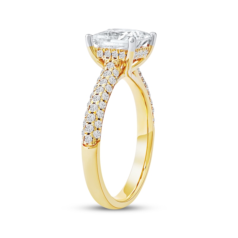 Main Image 2 of Now + Forever Lab-Grown Diamonds Princess-Cut Diamond Engagement Ring 2-1/2 ct tw 14K Yellow Gold