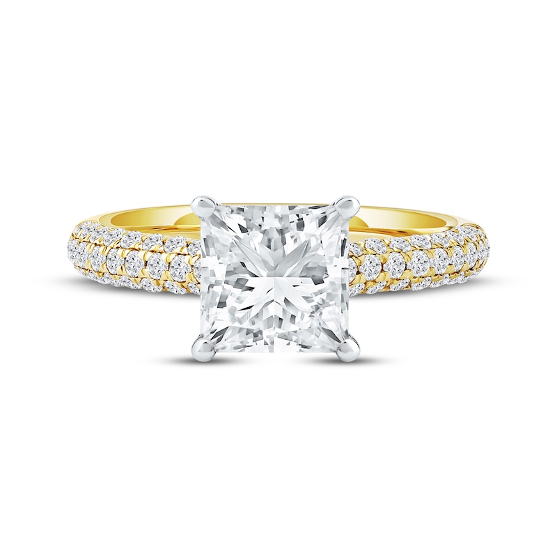 Main Image 3 of Now + Forever Lab-Grown Diamonds Princess-Cut Diamond Engagement Ring 2-1/2 ct tw 14K Yellow Gold
