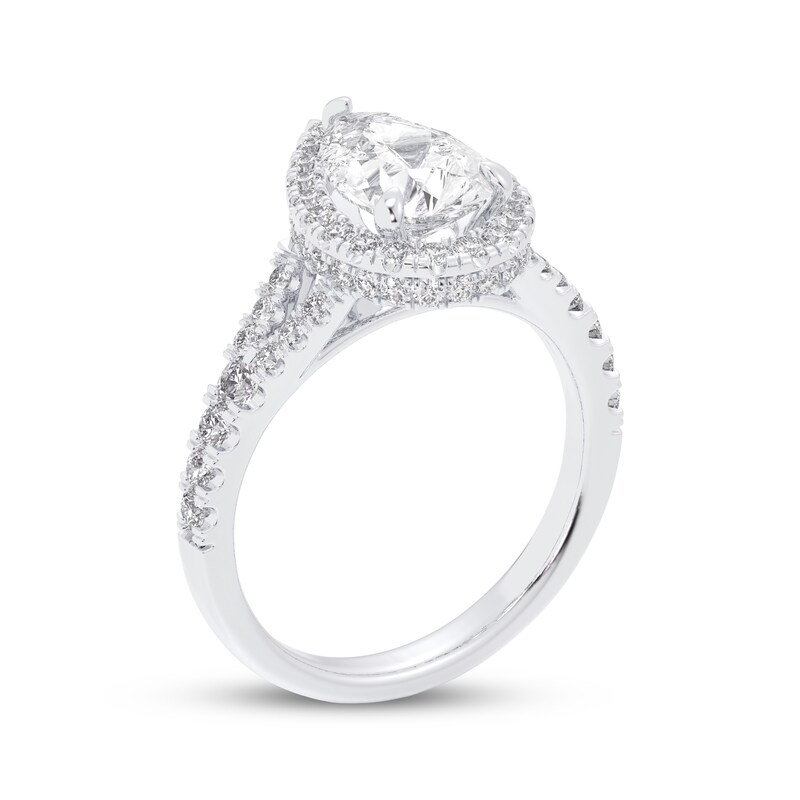 Main Image 2 of Now + Forever Lab-Grown Diamonds Pear-Shaped Halo Engagement Ring 2-1/4 ct tw 14K White Gold