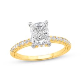 Now + Forever Lab-Grown Diamonds Radiant-Cut Engagement Ring 1-7/8 ct tw 14K Yellow Gold