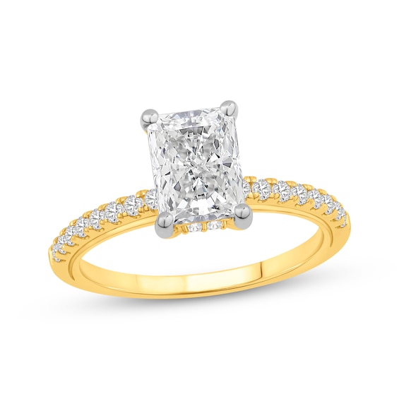 Now + Forever Lab-Grown Diamonds Radiant-Cut Engagement Ring 1-7/8 ct tw 14K Yellow Gold