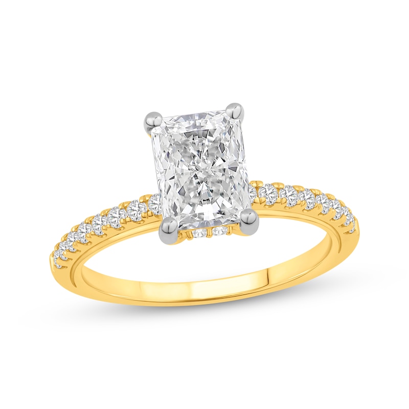 Main Image 1 of Now + Forever Lab-Grown Diamonds Radiant-Cut Engagement Ring 1-7/8 ct tw 14K Yellow Gold