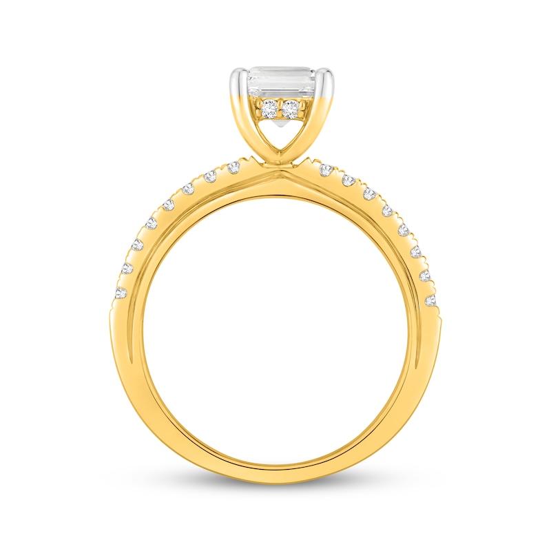 Main Image 3 of Now + Forever Lab-Grown Diamonds Radiant-Cut Engagement Ring 1-7/8 ct tw 14K Yellow Gold
