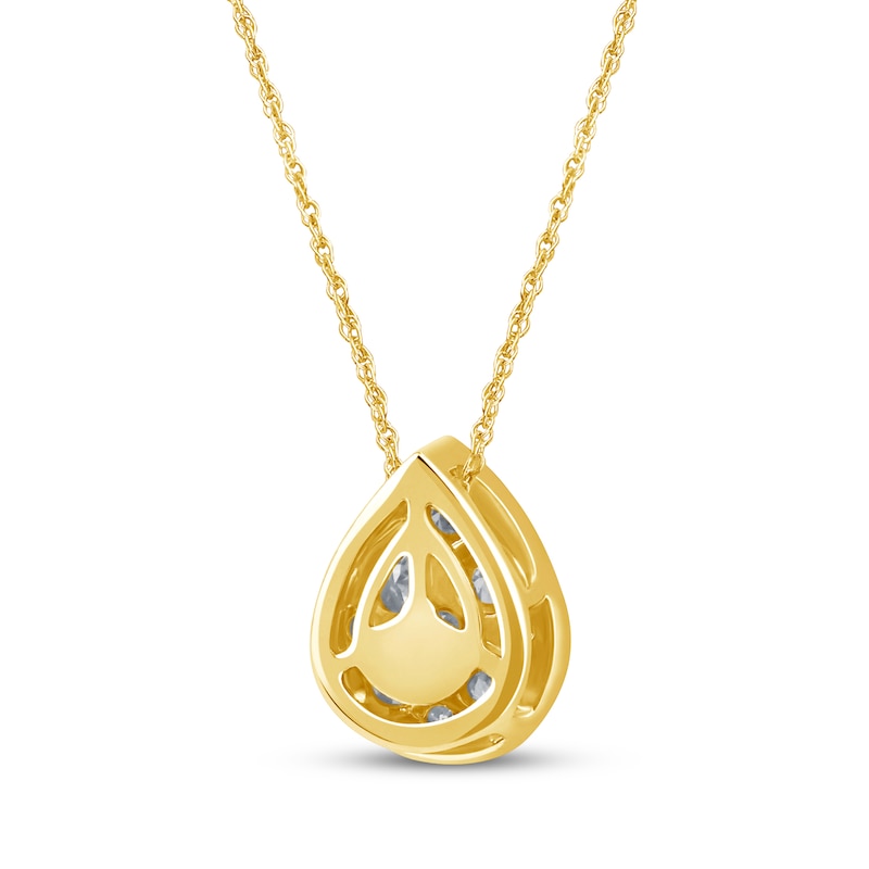 Main Image 3 of KAY Lab-Grown Diamonds Multi-Stone Teardrop Necklace 1/2 ct tw 10K Yellow Gold 18&quot;