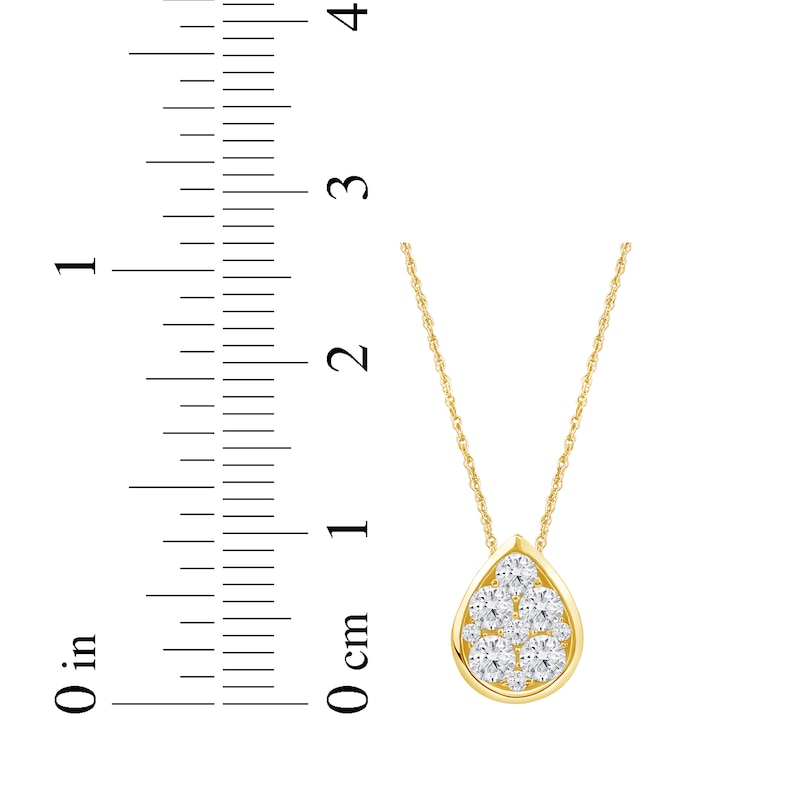 Main Image 5 of KAY Lab-Grown Diamonds Multi-Stone Teardrop Necklace 1/2 ct tw 10K Yellow Gold 18&quot;