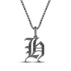 Thumbnail Image 1 of Ink & Ice Men's Black Diamond Initial &quot;H&quot; Necklace 1/8 ct tw Black Rhodium-Plated Sterling Silver 22&quot;