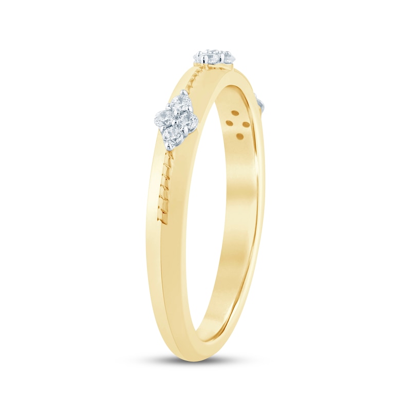 Main Image 2 of Now + Forever Diamond Quartets Anniversary Ring 1/8 ct tw 10K Yellow Gold